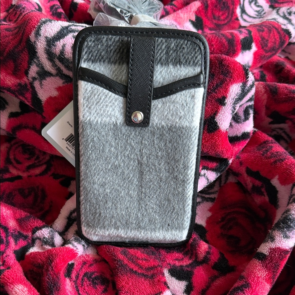 Elegant Gray and Black Women's Accessory Pouch